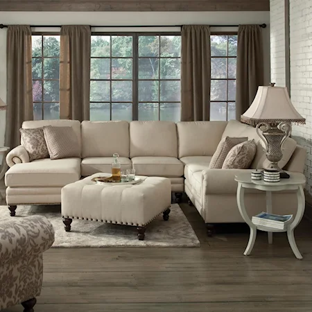 Six Seat Sectional with Left Chaise